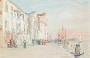 BUNNEY John Wharlton 1826-1882,Evening light, Santa Maria del Rosario,Venice,1881,Bonhams 2008-09-09