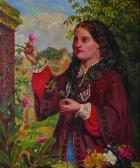 BUNNEY William B 1800-1800,Tending the Flowers,John Nicholson GB 2014-12-17
