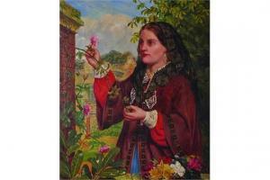 BUNNEY William B 1800-1800,Tending the Flowers,1871,John Nicholson GB 2015-02-25