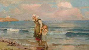 BUNNY Rupert Ch. Wulsten 1864-1947,Mother and Child on the Beach,1894,Menzies Art Brands 2018-04-26