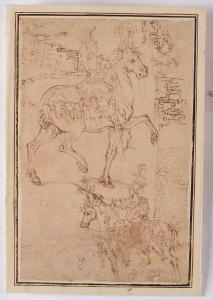 BUONTALENTI Bernardo 1531-1608,Studio per figura di cavaliere e architetture,2000,Cambi 2021-03-18