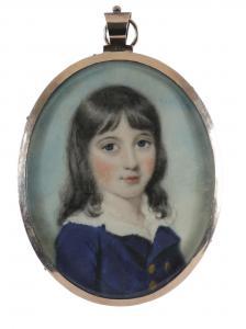 BURCH Edward 1730-1814,Portrait miniature of a boy in a blue jacket,Woolley & Wallis GB 2020-03-04