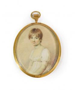BURCH Henry Jacob 1763,Miniature Bust Portrait of a Young Girl,Tennant's GB 2021-05-22
