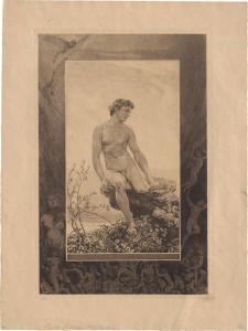 BURCK Paul 1878-1947,"Menschheit": Sitzender Jüngling auf einer Klippe ,Galerie Bassenge 2022-06-01