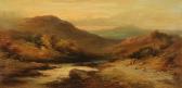 BURCLEY john 1845-1910,Evening landscape with a shepherd boy and sheep,Bruun Rasmussen DK 2022-02-14