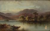BURCLEY john 1845-1910,Höglänt landskap med figurer vid båt,Lilla Bukowskis SE 2010-02-22