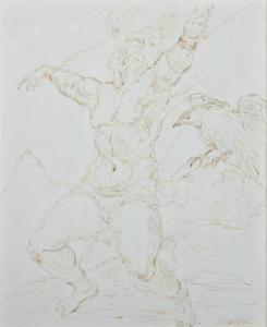 BURDICK Charles J 1924-2016,CHAINED FIGURE WITH BIRD OF PREY,Sloans & Kenyon US 2012-09-15
