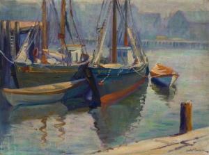 BURDOIN Juliet 1873,Docked sailboats, Gloucester,John Moran Auctioneers US 2020-01-26