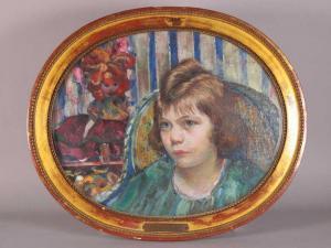 BURDY Marguerite 1885-1973,"Jeune fille à la poupée".,Audap-Mirabaud FR 2014-04-29