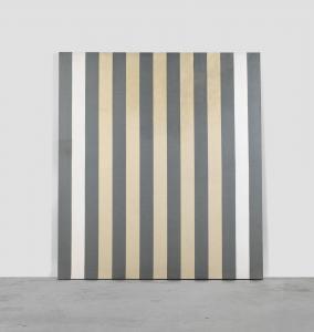 BUREN Daniel 1938,PEINTURE ACRYLIQUE BLANCHE SUR TISSU RAYÉ BLANC ET,1970,Sotheby's GB 2017-12-06