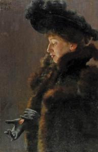 BURET Florent 1800-1800,Portret damy w futrze,1893,Rempex PL 2012-02-22
