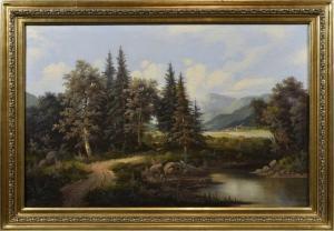Burgaritzki Jacob 1838,Pejzaż górski z jeziorem,Rempex PL 2023-03-15