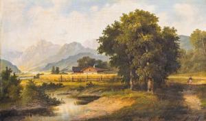 BURGARITZKY Josef, Jacob 1836-1890,Ligetes táj,Nagyhazi galeria HU 2021-06-08
