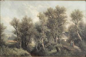 BURGARITZKY Josef, Jacob 1836-1890,PAYSAGE A LA RIVIERE,Versailles Enchères FR 2020-11-24