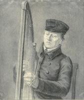 BURGDORFER Daniel David 1800-1861,Harfespieler mit Mütze,Fischer CH 2016-06-15