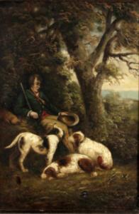 BURGER A 1800-1800,Jäger mit seinen Hunden bei der Rast,DAWO Auktionen DE 2013-09-25