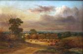BURGER Heinrich Jakob 1849,An extensive open landscape with corn stooks,Moore Allen & Innocent 2011-04-28