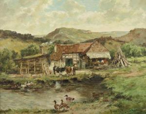 BURGER Heinrich Jakob 1849,Landschaft mit Gehöft,Von Zengen DE 2017-03-17