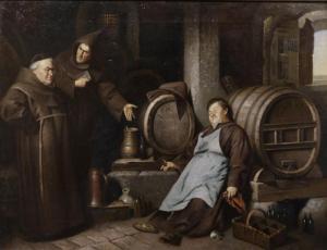 BURGER Johannes 1829-1912,Monks in a cellar interior,19th century,Tennant's GB 2017-09-09