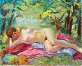 BURGER Rudolf 1903-1995,Lying female nude,im Kinsky Auktionshaus AT 2016-02-24