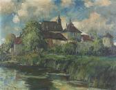 BURGER WILLING Willi Hans 1882-1969,Sommerliche Flussuferpartie,Dobiaschofsky CH 2012-05-12