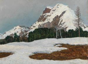BURGERS Felix 1870-1934,Snowmelt in the Mountains,1914,Palais Dorotheum AT 2020-02-25