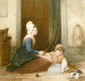 Burgess Adelaide 1857-1886,PLAYING WITH THE KITTEN,Sworders GB 2010-09-21