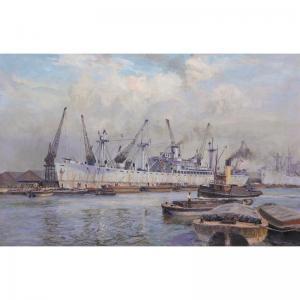 BURGESS Arthur J. Wetherall 1879-1957,American Naval Vessel at Anchor,Sotheby's GB 2003-12-02