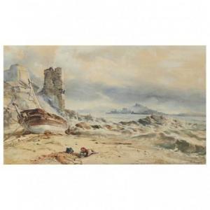 BURGESS John 1814-1874,Chateau d'If from La Catalogne, Marseilles,Leland Little US 2022-04-14