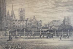 BURGESS Walter William 1856-1908,View of the Palace of Westminster and West,1902,Clevedon Salerooms 2020-12-10