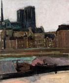 BURGHARDT Rezso 1884-1963,the Notre-Dame de Paris,1911,Nagyhazi galeria HU 2020-12-08