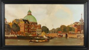 BURGHOORN YES 1879-1950,Canal view Amsterdam,1938,Twents Veilinghuis NL 2021-07-08