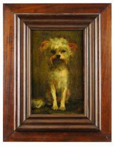 BURGKAN Berthe 1878,Portrait de la chienne Friquette,Osenat FR 2013-07-28
