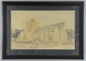 BURKE DOWNING Philip 1864-1947,church with figures in the foreground,Ewbank Auctions GB 2014-09-24