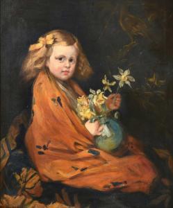 BURKE Harold Arthur 1852-1942,Portrait of a young girl wearing a blanket,Tennant's GB 2022-09-16