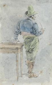BURKEL Heinrich 1802-1869,Bauer mit Pfeife,Nagel DE 2019-02-27