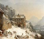 BURKEL Heinrich 1802-1869,Zima v italských Alpách,Meissner Neumann CZ 2010-03-28