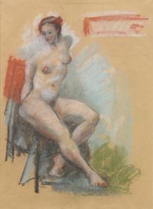BURKHARDT Hans Gustav 1904-1994,Seated Nude,1941,Clars Auction Gallery US 2014-03-15