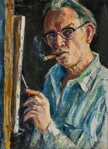 BURKHART Emerson C 1905-1969,Self-Portrait at the Easel,Hindman US 2022-05-10