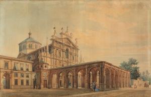 BURLANDO Leopoldo,Milano, Santa Maria dei Miracoli presso San Celso,1866,Finarte 2023-10-19