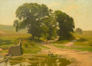 BURLEIGH Charles H.H. 1869-1956,A man on a country track in a landsca,Bellmans Fine Art Auctioneers 2022-11-15