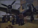 BURLEIGH Veronica,WW2 airfield scene with and RAF crew standing befo,Nesbit & Co 2008-02-13