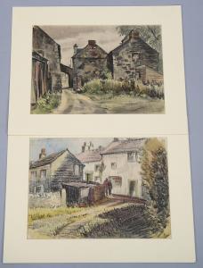 BURLEY David William 1901-1990,2 Irish village scenes,Burstow and Hewett GB 2023-07-20