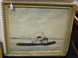 BURLEY,Tug in the Solent,Tooveys Auction GB 2014-10-10