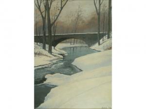 BURLING Boaz 1891-1968,SLR Garfield Park bridge in winter,Wickliff & Associates US 2008-04-19