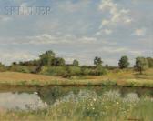 BURLINGAME Charles Albert 1860-1930,View of a Pond on a Breezy Day,1902,Skinner US 2010-01-29