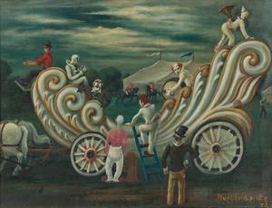 BURLINGAME Dennis Meigham 1901-1964,Circus Scene,1952,Swann Galleries US 2021-06-30