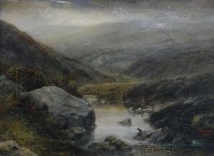 BURLISON Clément 1815-1899,moorland scene with bird on a rock,1865,Rogers Jones & Co GB 2017-12-08