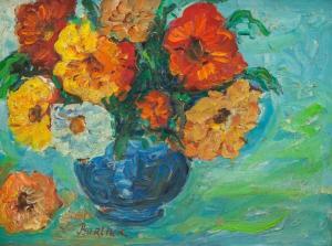 BURLIUK Władimir 1886-1917,round blue vase with flowers,888auctions CA 2022-06-23