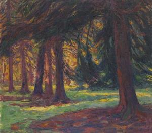 BURMESTER Georg 1864-1939,Herbstsonne im Walde,1915,Ketterer DE 2014-06-06